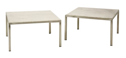 Lot 339 - A pair of marble side tables
