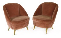 Lot 337 - A pair of Italian slipper chairs