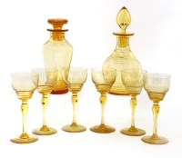 Lot 113 - Six Art Deco Stuart Glass wine glasses