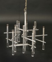Lot 371 - A Scolari chrome and lucite eight-branch ceiling light