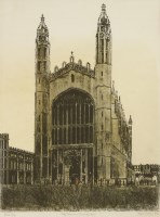 Lot 314 - Robert Tavener (1920-2004)
'KINGS COLLEGE CHAPEL' from the 'Cambridge Series' 
Lithograph