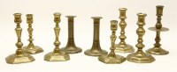Lot 188 - A pair of brass table candlesticks