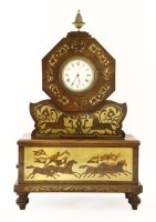 Lot 658A - A Victorian rosewood and brass inlaid table clock