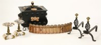 Lot 363 - Fireplace items: a coal bin
