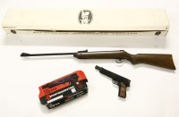 Lot 447 - Two air guns: a .177 BSA Meteor air rifle with telescopic sight and a Sports marketing G1015 .177 air pistol