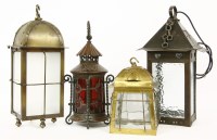 Lot 337 - Three brass and copper lanterns