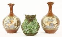 Lot 400 - A pair of Brannam pottery vases