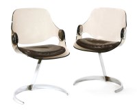 Lot 332 - A pair of perspex and chrome chairs