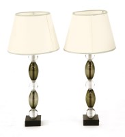 Lot 590 - A pair of contemporary table lamps