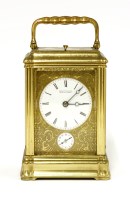 Lot 873 - A gilt brass grande sonnerie carriage clock