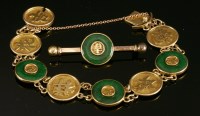 Lot 198 - A Chinese jade bracelet
