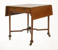 Lot 606 - A satinwood and mahogany Pembroke table