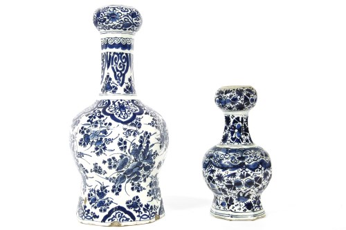Lot 279 - Two Dutch blue and white vases