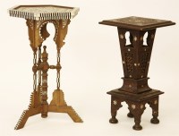 Lot 762 - Two Syrian or Middle Eastern inlaid stands