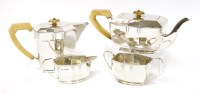 Lot 117 - A silver four-piece tea set