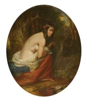 Lot 828 - Circle of William Edward Frost (1810-1877)
A SEATED GIRL
With indistinct signature l.l.