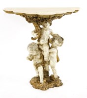 Lot 1085 - A painted and gilded wood gesso pier table