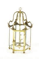 Lot 1160 - A Regency brass hexagonal hall lantern