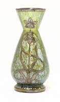 Lot 47 - A Loetz iridescent glass and silver-mounted glass vase