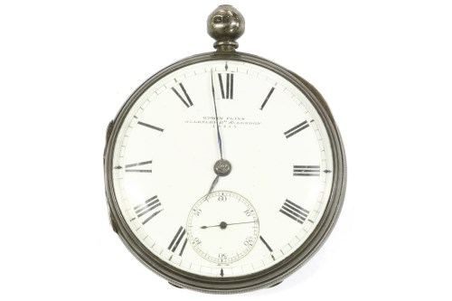 Lot 27 - A silver open faced pocket watch