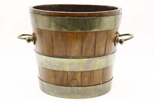 Lot 314 - A brass bound bucket
