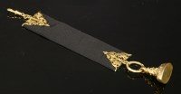 Lot 13 - A late Victorian gold-mounted ribbon fob