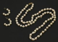 Lot 26 - A single row uniform cultured baroque pearl necklace