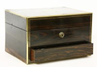 Lot 428 - A late 19th century coromandel and brass inlaid ladies dressing box