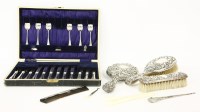 Lot 81 - Various silver backed dressing table items