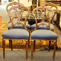 Lot 729A - A set of four Victorian dining chairs with Gothic tracery design backs
