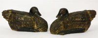 Lot 410 - Two carved Chinese style gees ornaments