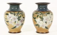 Lot 233 - A pair of Royal Doulton Art Union of London stoneware vases