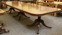 Lot 610 - A Regency style mahogany triple pedestal dining table