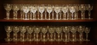 Lot 209 - A large suite of hobnail cut wine glasses