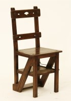 Lot 682 - A Victorian oak folding step chair