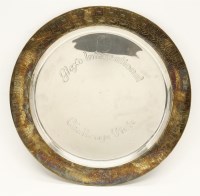 Lot 186 - A modern circular silver charger by Peter Nichols