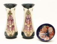 Lot 409 - A pair of modern Moorcroft vases