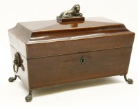 Lot 390 - A 19th century inlaid mahogany tea caddy