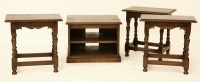 Lot 720 - A pair of 17th century style oak joined stools