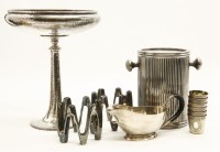 Lot 130 - An Arts and Crafts planished silver plated tazza