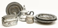 Lot 122 - A collection of six Persian silver plated dishes