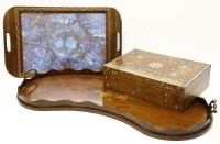 Lot 473 - An Edwardian inlaid mahogany kidney form tray
