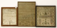 Lot 532 - 3 early 19th century needlework samplers