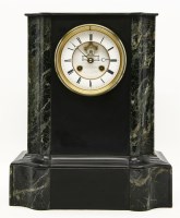 Lot 454 - A large Victorian serpentine front slate mantel clock