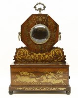 Lot 455 - A Regency rosewood and cut inlaid mantel clock case