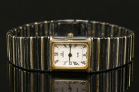 Lot 626 - A ladies' bi-colour gold-plated and black chrome-plated Omega De Ville quartz bracelet watch