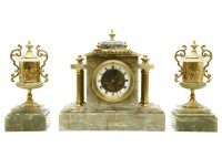 Lot 316A - An Onyx clock garniture