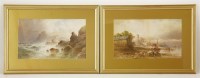 Lot 565 - Two 19th century watercolours 
RURAL FISHING VILLAGE
Indistinctly signed lower left