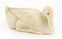 Lot 180A - A well carved ivory duck