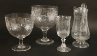 Lot 306A - Two large late Victorian clear glass bowls